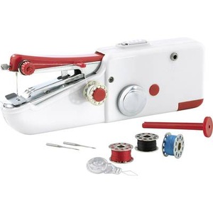Easymaxx, Mini-Hand-Nähmaschine, Weiß/ Rot,, Easymaxx Handnähmaschine kompakt Freiarm Nähmaschine