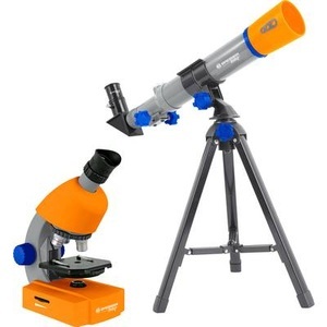 Bresser Optik, Bresser Optik Junior Teleskop & Mikroskop-Set Linsen-Teleskop Azimutal Achromatisch Vergrößerung 20 bis 32 x, 