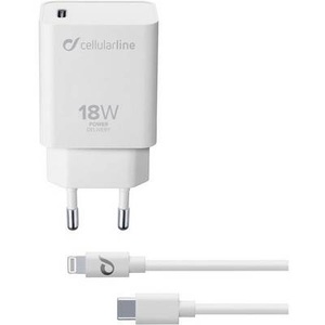 CELLULAR LINE, Cellular Line Achiphkitc2Lpd18Ww - Ladegerät (Weiss), 