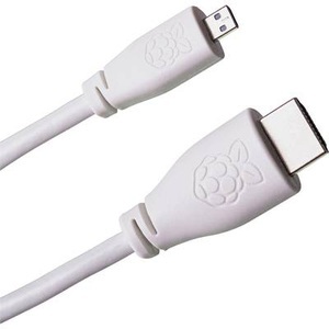 Raspberry Pi, Raspberry Pi® T7689AX HDMI-Kabel Raspberry Pi [1x HDMI-Stecker - 1x HDMI-Stecker D Micro] 1.00 m Weiß, 