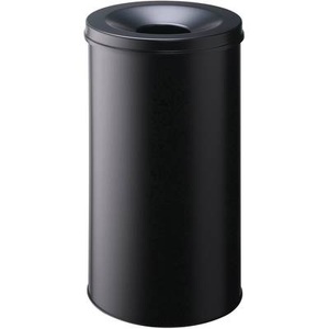 Durable, Papierkorb 60 l Durable Stahl (Ø x H) 375 mm x 662 mm Schwarz Flammlöschende Deckelkonstruktion 1 St., DURABLE® Sicherheits-Papierkorb, aus Stahl, 60 Liter, mit Flammenlöschkopf, schwarz