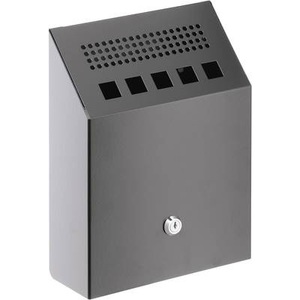 Durable, Aschenbecher 2.5 l Durable Metall (B x H x T) 205 x 275 x 80 mm Schwarz Inkl. Wandhalterung 1 St., 