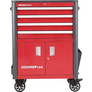 Gedore RED, Gedore RED 3301688 Werkstatttwagen, GEDORE Werkstattwagen WINGMAN, 4 Schubladen + Werkzeugschrank, HxBxT 1034 x 724 x 470 mm