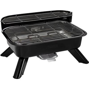 Princess, Princess 01.112252.01.001 Kombi Standgrill mit Windschutz, mit Standfuß, mit manueller Temperatureinstellung Schwarz, PRINCESS Hybrid barbecue 2IN1 Elektro-/Kohlegrill, Schwarz (2000 W)