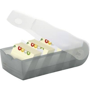 HAN, HAN Karteikasten CROCO Grau, Transluzent 997-693 max. Anzahl der Karten: 900 Karten DIN A7 quer inkl. 100 linierten, HAN Karteibox Croco A7, Grau