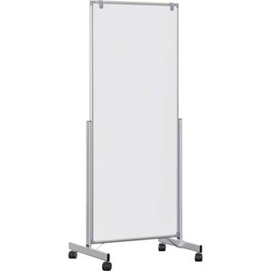 Maul, MAUL Whiteboard MAUL®pro easy2move, mobil HxT 1965 x 640 mm, alusilber Tafel-HxB 1800 x 750 mm, Mobiles Whiteboard MAULpro easy2move, beidseitig, magnethaftend, Doppel-Lenkrollen, 750 x 1800 mm
