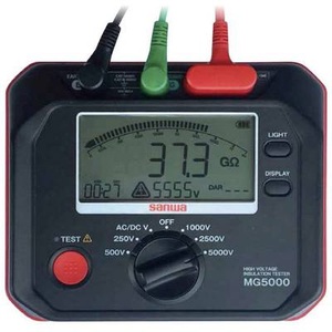 Sanwa Electric Instrument, Sanwa Electric Instrument MG5000 Isolationsmessgerät 250 V, 500 V, 1000 V, 2500 V, 5000 V 1 TΩ, 