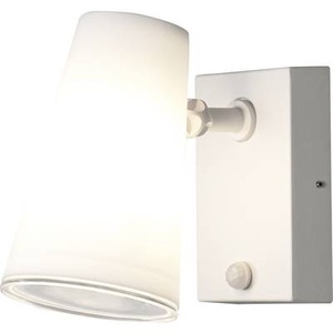 Konstsmide, Konstsmide Fano 7873-250 Außenwandleuchte mit Bewegungsmelder LED E27 25 W Weiß, LED-Außenwandstrahler Fano mit Bewegungsmelder