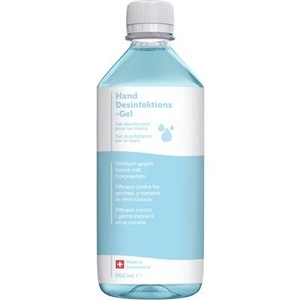 Swiss Premium Cosmetics, Swiss Premium Cosmetics DES500 Desinfektionsgel 500 ml, WIESENBERG Hand Desinfektion Gel Fresh Lemon (500ml)