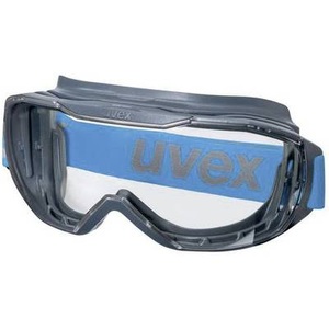 Uvex, Uvex 9320 93202 Schutzbrille inkl. UV-Schutz DIN EN 166, Uvex Megasonic Schutzbrille - Beschlagfreie Kratzfeste und Chemikalienbeständige Vollsichtbrille - Grau/Blau