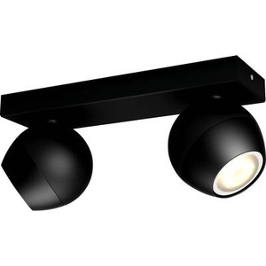 Philips, Philips Hue Aufbauspot Buckram 2x, Philips Hue Buckram 2-flammig Dimmschalter Schwarz