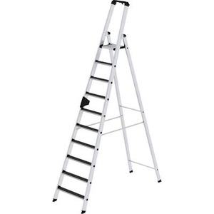Guenzburger, Guenzburger Stufen-Stehleiter einseitig begehbar, rutschhemmend 10 Stufen, MUNK Günzburger Steigtechnik 41630 Aluminium Stufen-Stehleiter Arbeitshöhe (max.): 4.5 m