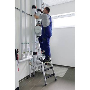 Günzburger Steigtechnik, Günzburger Steigtechnik 42708 Aluminium Stufen-Stehleiter Arbeitshöhe (max.): 4 m, MUNK Günzburger Steigtechnik 42708 Aluminium Stufen-Stehleiter Arbeitshöhe (max.): 4 m 12 kg