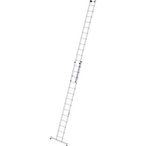 Guenzburger, Guenzburger Anlegeleiter höhenverstellbar Schiebeleiter, 2-teilig 2 x 14 Sprossen, mit nivello®-Traverse, MUNK Günzburger Steigtechnik 20414 Aluminium Schiebeleiter Montage mit Werkzeug Arbeitshöhe (max.): 8.3 m 19.7 kg