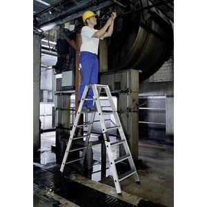 Guenzburger, Guenzburger Stufen-Stehleiter beidseitig begehbar, rutschhemmend 2 x 6 Stufen, MUNK Günzburger Steigtechnik 41639 Aluminium Stufen-Stehleiter Arbeitshöhe (max.): 3 m 10.5 kg