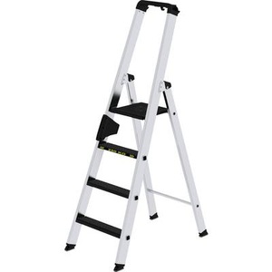 Guenzburger, Guenzburger Stufen-Stehleiter einseitig begehbar, rutschhemmend, belastbar 4 Stufen, MUNK Günzburger Steigtechnik 42704 Aluminium Stufen-Stehleiter Arbeitshöhe (max.): 3 m 6.9 kg
