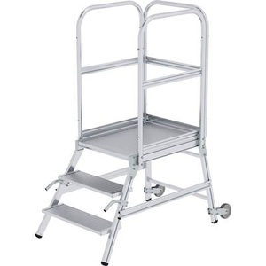 Günzburger Steigtechnik, Günzburger Steigtechnik 56103 Aluminium Podesttreppe Montage mit Werkzeug Arbeitshöhe (max.): 2.7 m, 