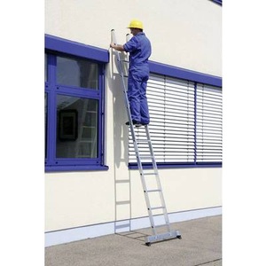 Guenzburger, Guenzburger Anlegeleiter mit Sprossen Profiausführung, Breite 420 mm 12 Sprossen, mit nivello®-Traverse, MUNK Günzburger Steigtechnik 10312 Aluminium Anlegeleiter Montage mit Werkzeug Arbeitshöhe (max.): 4.7 m
