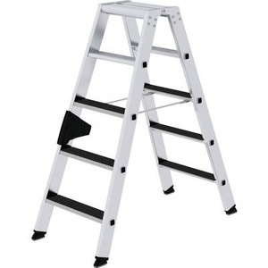 Guenzburger, Guenzburger Stufen-Stehleiter beidseitig begehbar, rutschhemmend 2 x 5 Stufen, MUNK Günzburger Steigtechnik 41638 Aluminium Stufen-Stehleiter Arbeitshöhe (max.): 2.75 m