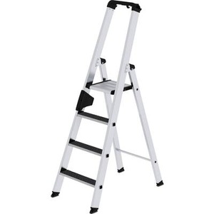 Guenzburger, Guenzburger Stufen-Stehleiter einseitig begehbar, rutschhemmend 4 Stufen, MUNK Günzburger Steigtechnik 41624 Aluminium Stufen-Stehleiter Arbeitshöhe (max.): 3 m 6.9 kg