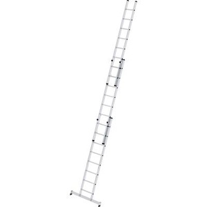 Guenzburger, Guenzburger Anlegeleiter höhenverstellbar Schiebeleiter, 3-teilig mit nivello®-Traverse 3 x 8 Sprossen, MUNK Anlegeleiter höhenverstellbar, Schiebeleiter, 3-teilig mit nivello®-Traverse, 3 x 8 Sprossen