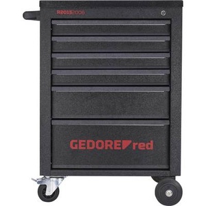 Gedore RED, Gedore RED 3300031 Werkstattwagen Stahlblech, GEDORE Werkstattwagen MECHANIC, befüllt, 6 Schubladen, 129 Teile, schwarz, HxBxT 910 x 628 x 418 mm