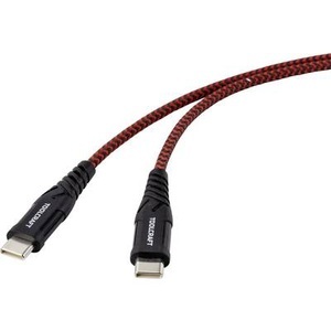 TOOLCRAFT, TOOLCRAFT USB 2.0 Anschlusskabel [1x USB-C™ Stecker - 1x USB-C™ Stecker] 2.00 m Schwarz/Rot Extrem robuste, 