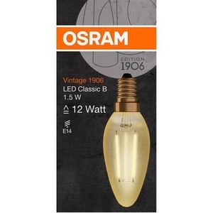 Osram, OSRAM LED EEK A++ (A+++ - G) E14 Kerzenform 2 W Warmweiß (Ø x L) 35.0 mm x 100.0 mm 1 St., Osram Vintage 1906 LED E14 Kerze Fadenlampe Gold 1.5W 120lm - 824 Extra Warmweiß | Ersatz für 15W