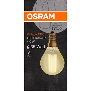 Osram, OSRAM LED EEK A+ (A+++ - G) E14 Tropfenform 5 W Warmweiß (Ø x L) 45.0 mm x 78.0 mm 1 St., Osram Vintage 1906 LED E14 Kugel Fadenlampe Gold 4W 420lm - 825 Extra Warmweiß | Ersatz für 35W