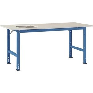 Manuflex, Manuflex AS0041.5007 Packtisch PACKPOOL Standard mit Platten-Ausschnitt für Waage, BxTxH = 2000 x 800 x 760-870 mm, 