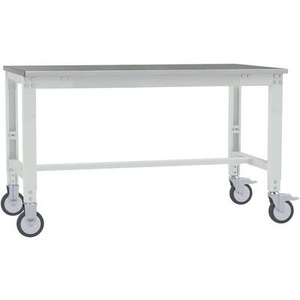 Manuflex, Manuflex AU7404.7035 Arbeitstisch UNIVERSAL Spezial mobil mit Blechbelagplatte, BxTxH = 1750 x 1200 x 752-972 mm Farbe:, 