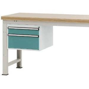 Manuflex, Manuflex ZB4581.5021 Gehäuse-Unterbau PROFI, Nutzhöhe 300 mm mit 2 Schubfächern. Für Werkbanktiefe 700 mm, Manuflex Schubladen-Unterbauten, für Werkbank Profi Tiefe 700 mm, wasserblau