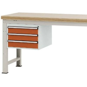 Manuflex, Manuflex ZB4631.2001 Gehäuse-Unterbau PROFI, Nutzhöhe 300 mm mit 3 Schubfächern. Für Werkbanktiefe 700 mm, Manuflex Schubladen-Unterbauten, für Werkbank Profi Tiefe 700 mm, rotorange