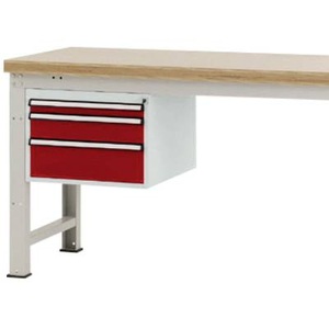Manuflex, Manuflex ZB4681.3003 Gehäuse-Unterbau PROFI, Nutzhöhe 300 mm mit 3 Schubfächern. Für Werkbanktiefe 700 mm, Manuflex Schubladen-Unterbauten, für Werkbank Profi Tiefe 700 mm, rubinrot