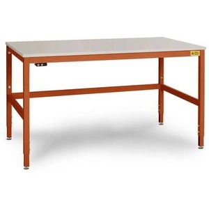 Manuflex, Manuflex LC3053.2001 ESD-Arbeitstisch CANTOLAB Spezial mit Kautschukplatte, BxTxH = 1500 x 800 x 752-952 mm Farbe:, 