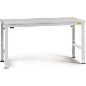 Manuflex, Manuflex LU4046.7035 ESD-Arbeitstisch UNIVERSAL Standard Grundtisch mit Kunststoffplatte, BxTxH = 1500 x 600 x 766-876, 