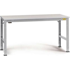 Manuflex, Manuflex LU4043.9006 ESD-Arbeitstisch UNIVERSAL Standard Grundtisch mit Kautschukplatte, BxTxH = 1500 x 600 x 760-870 mm, 