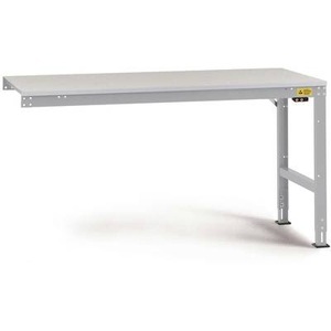 Manuflex, Manuflex LU6008.9006 ESD-Arbeitstisch UNIVERSAL Standard Anbautisch mit Melaminplatte, BxTxH = 1000 x 600 x 763-873 mm, 