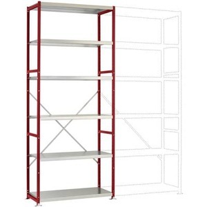 Manuflex, Manuflex RP1320.3003 Fachbodenregal-Grundmodul (B x H x T) 1030 x 2500 x 600 mm Stahlboden, 