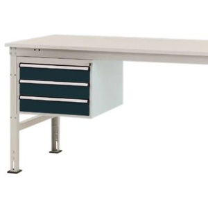 Manuflex, Manuflex ZB4613.7016 Gehäuse-Unterbau Stationär, Nutzhöhe 300 mm mit 3 Schubfächer. Für Tischtiefe 1000 mm, Manuflex Schubladen-Unterbau, für T 1000 mm, anthrazit