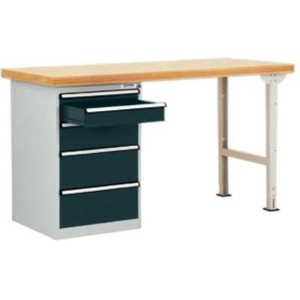 Manuflex, Manuflex TP5086.7016 Werkbanksystem COMBI Modell 1 mit Multiplexplatte, BxTxH = 1500 x 700 x 840 mm, 