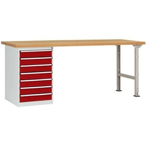 Manuflex, Manuflex WC5118.3003 Werkbanksystem COMBI Modell 6 mit Multiplexplatte, BxTxH = 1500 x 700 x 840 mm, 