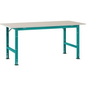 Manuflex, Manuflex AS0031.5021 Packtisch PACKPOOL Standard mit Melaminplatte, BxTxH = 2000 x 800 x 760-870 mm Farbe: Wasserblau, 
