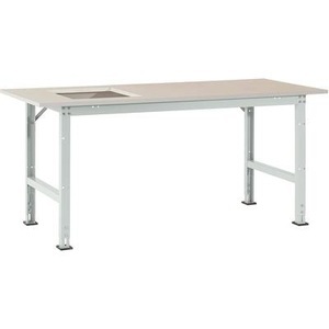 Manuflex, Manuflex AS0041.7035 Packtisch PACKPOOL Standard mit Platten-Ausschnitt für Waage, BxTxH = 2000 x 800 x 760-870 mm, 