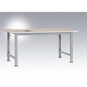 Manuflex, Manuflex AS0051.9006 Packtisch PACKPOOL Spezial mit Platten-Ausschnitt für Waage, BxTxH = 2000 x 800 x 722-1022 mm, 
