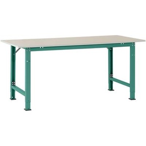 Manuflex, Manuflex AS0032.0001 Packtisch PACKPOOL Spezial mit Melaminplatte, BxTxH = 2000 x 800 x 722-1022 mm Farbe: Grau-Grün, 