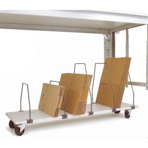 Manuflex, Manuflex AS1182.7035 Fahrbares Untertisch-Magazin mit Bügel für PACKPOOL Packtische = 1750 mm, BxTxH = 1125 x 500 x 560, Packpool Untertisch-Magazin, fahrbar, 5 Schiebebügel, f. Packtische B 1750 mm