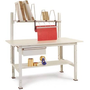 Manuflex, Manuflex AS1502.7035 Komplett-Packtisch PACKPOOL mit Schubfach und Papierabroller, BxTxH = 1500 x 800 x 760-870 mm, 