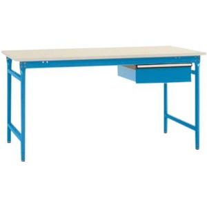 Manuflex, Manuflex BB5237.5012 Komplett-Beistelltisch BASIS stationär mit Kunststoff-Platte + Einzelschubfach, BxTxH: 1000 x 800 x, 