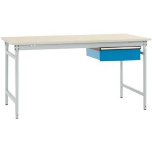 Manuflex, Manuflex BB5251.7035 Komplett-Beistelltisch BASIS stationär mit Melamin-Platte + Einzelschubfach, BxTxH: 1500 x 800 x, 